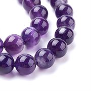 Ametyst perler. Indigo-violet. 1 streng. 10 mm
